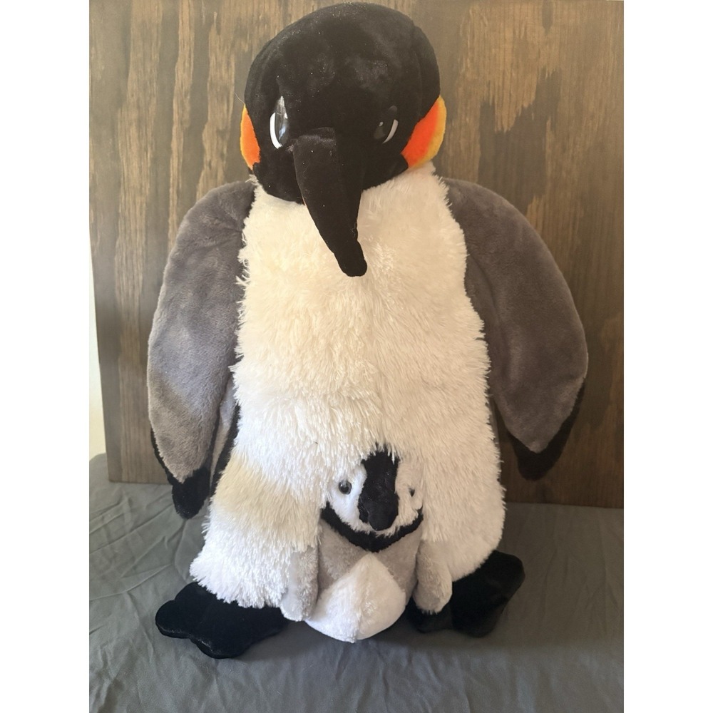 Classic Toy  Co Company 2006 Jumbo Plush Penguin Parent with Baby Chick